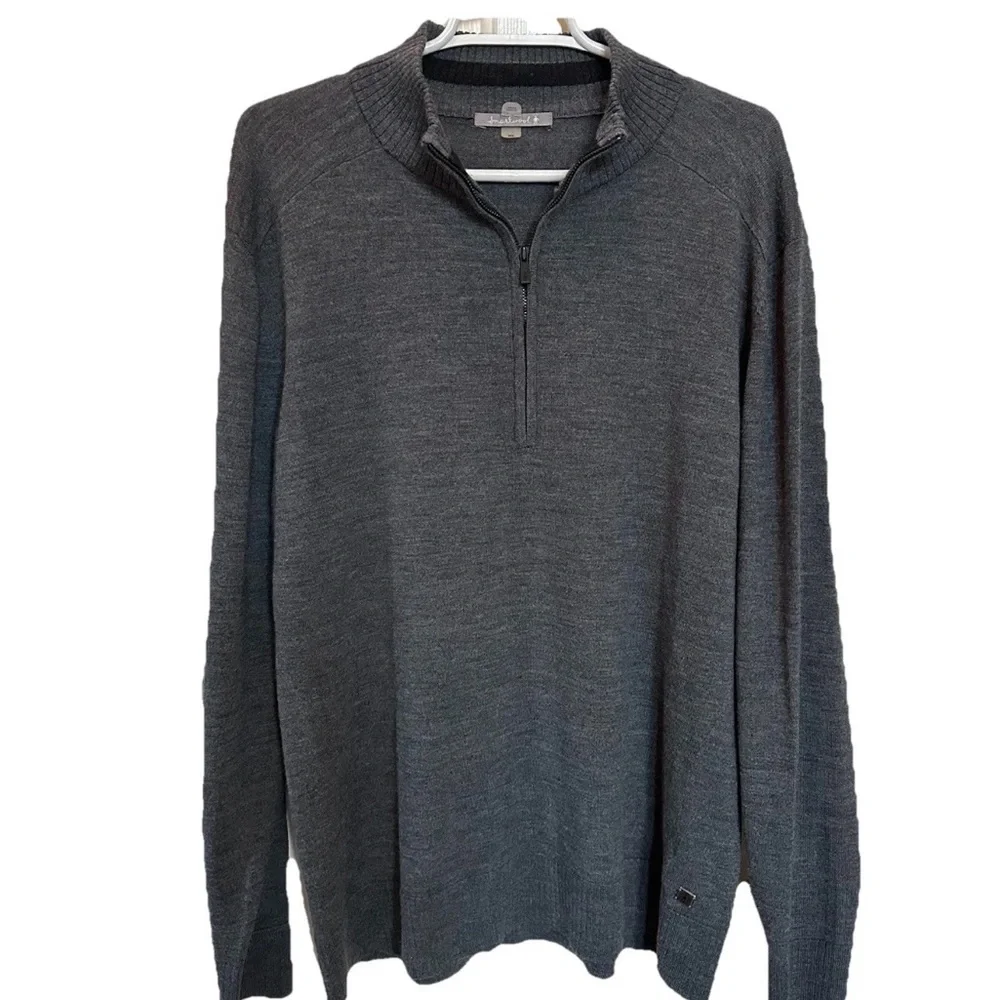 Smartwool Kiva Ridge 1/4 Zip Sweater Men’s XL Charcoal Gray Merino Wool Blend